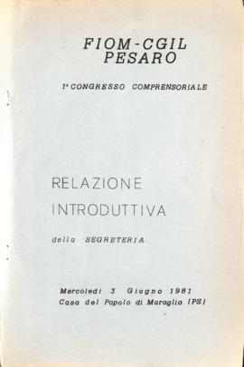 &quot;Relazione introduttiva&quot; - 1981