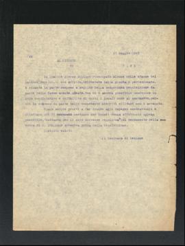 Lettera del Comitato di sezione della Sezione di Fano del Partito comunista italiano - PCI al Sin...